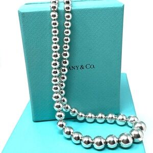 Authentic Tiffany & Co. 4-10mm Graduated Ball Beaded Necklace.